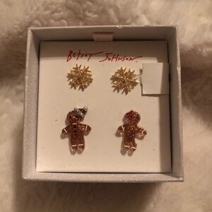 Betsey Johnson Gingerbread Earrings Set